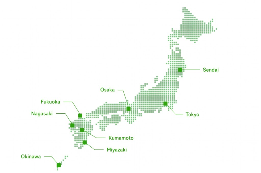 日本全国のスタッフ所在地マップ